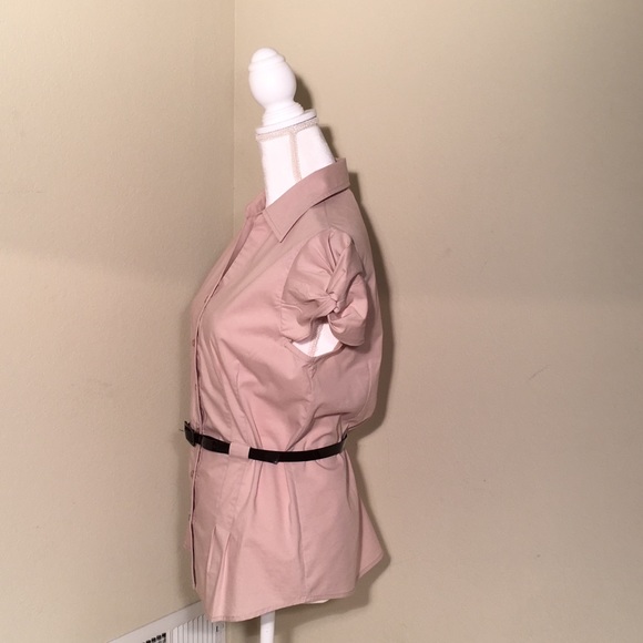 Fred David Stretch Button Down Shirt w Belt SZ Med - Picture 3 of 6